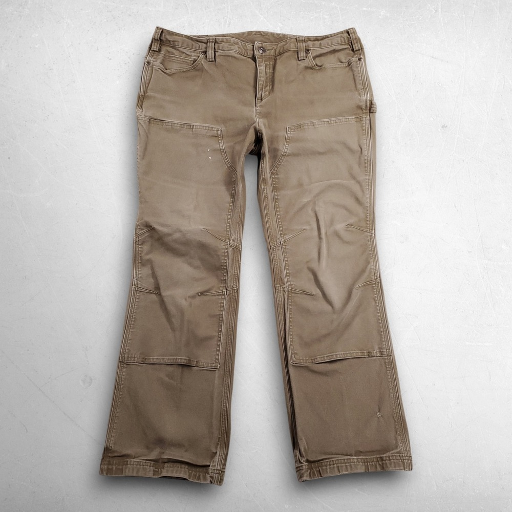 Duluth Curvesetter Fire Hose Double Knee‎ Canvas Pants Women 16x27 Brown Bootcut
